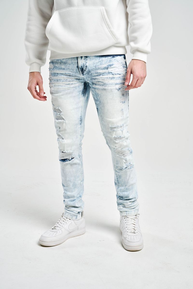 Fit Jeans Light Denim Ripped Skinny Jeans Spark Slim Fit Stretch