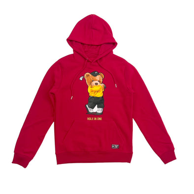 Black Pike Patch Embroidered Hoodie (Red)
