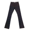 Spark Stretch Twill With 3D Crinkle & Multi Frayed Patch Stacked Jean (Jet Black)