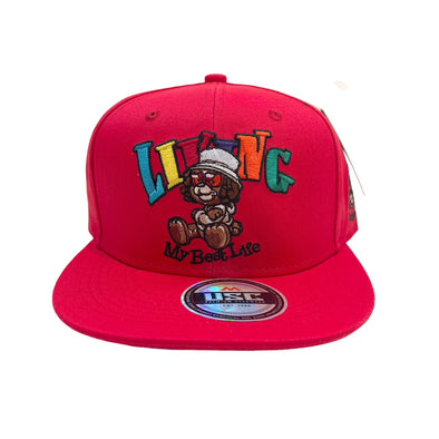 US Cotton Living My Best Life Snapback Hat (Red) / 2 for $15
