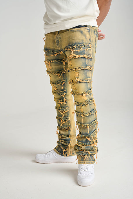 Premium Stretch Stacked Jean (Taupe)
