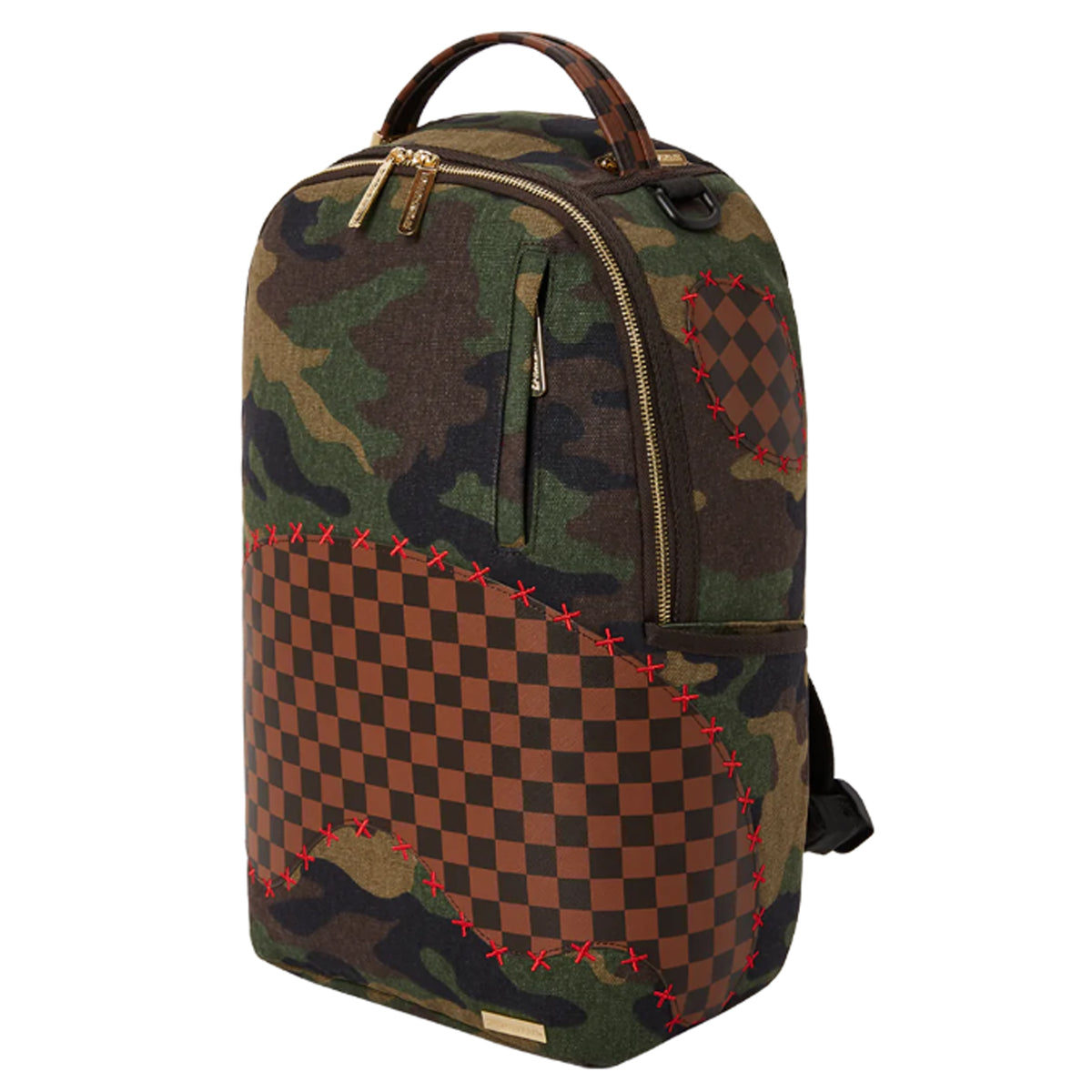 Sprayground Kid check-pattern camouflage-print Backpack - Brown