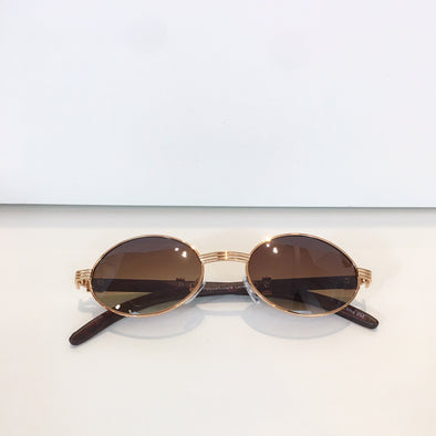 Upstreamers Gold Frame Sunglasses (Circle)