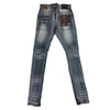 Copper Rivet Washed Ripped Wrinkle Jean (Medium Blue) - UPSTREAMERS