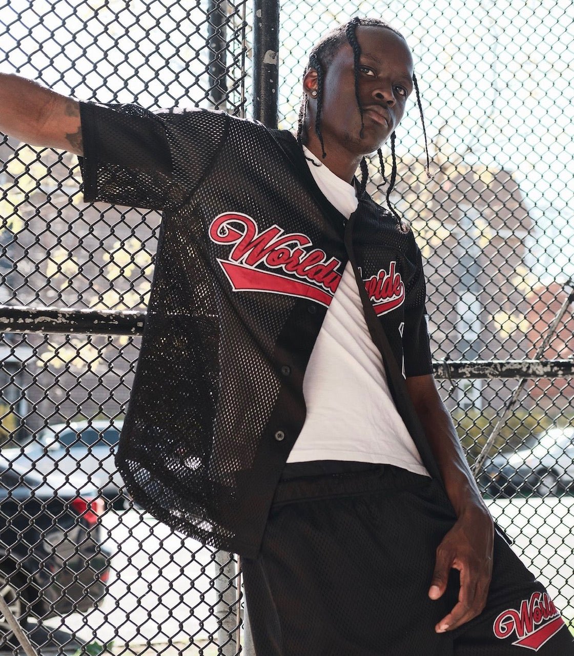 black baseball jersey outfit mens