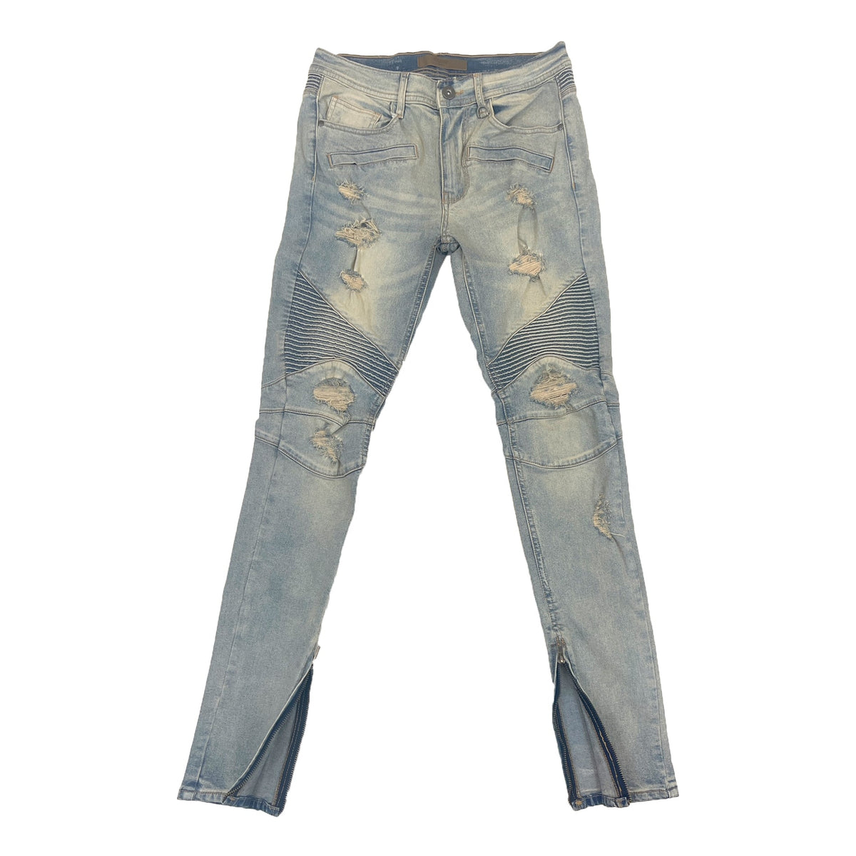 KDNK Destroyed Moto Ankle Zip Jean Medium Vintage