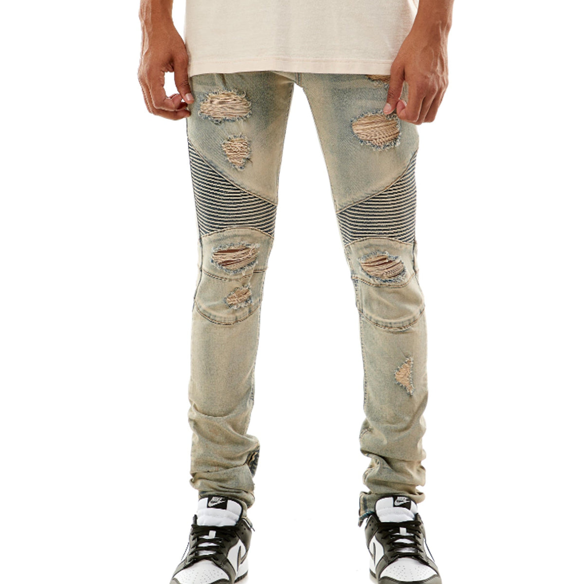Kdnk distressed moto hotsell jeans