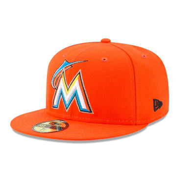 New Era 59Fifty Miami Marlins Fitted Hat (Orange) - UPSTREAMERS