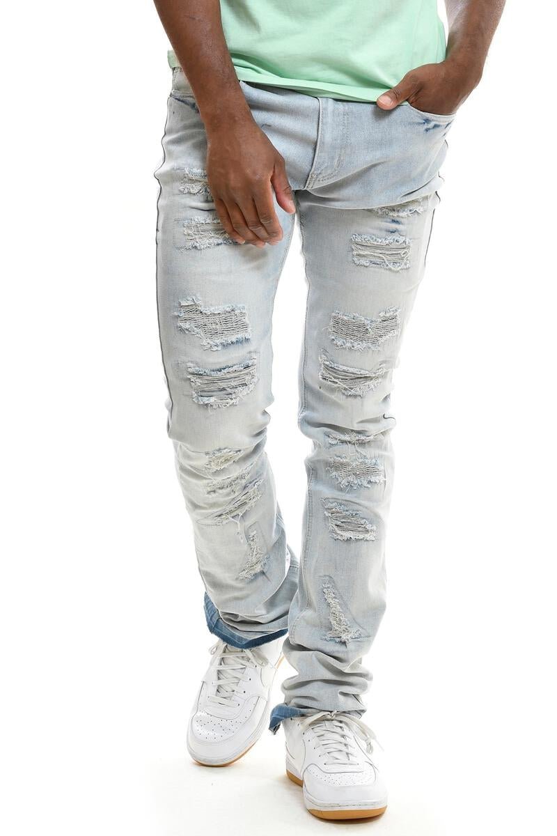 Switch Ripped Stacked Jean (Light Blue)