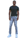 Platform Skinny Ripped Biker Jean (Grey)