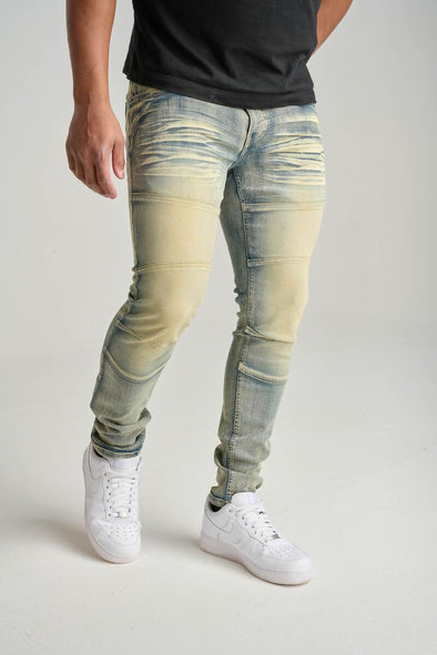 Spark 3D Crinkle & Cut Stretch Jean (Rustic Blue)