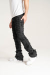 Taker Premium Stacked Pant with Multi Rip/Repair Pant (Black)