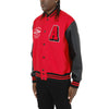 Copper Rivet All Star PU Sleeve Varsity Jacket (Red)