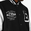 Copper Rivet All Star PU Sleeve Varsity Jacket (Black)