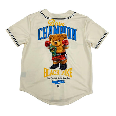 Black Pike Champion Baseball Jersey (Cream)