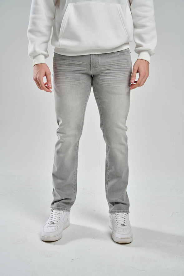Solutus Premium Stretch Slim Straight Fit Jean with 3D Crinkle (Grey)