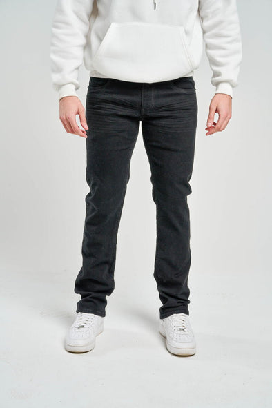 Solutus Premium Stretch Slim Straight Fit Jean with 3D Crinkle (Jet Black)