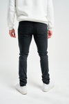 Spark Slim Fit Stretch Jeans with 3D Crinkle & Repair (Jet Black)
