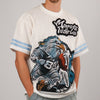 Majestik Eagle Oversized Mesh Croptop Tee (Off White)