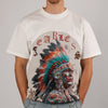 Majestik Tapestry Oversized Rhinestone Croptop Tee (Cream)