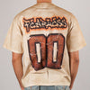 Majestik Bear Stud Oversized Rhinestone Croptop Tee (Khaki)