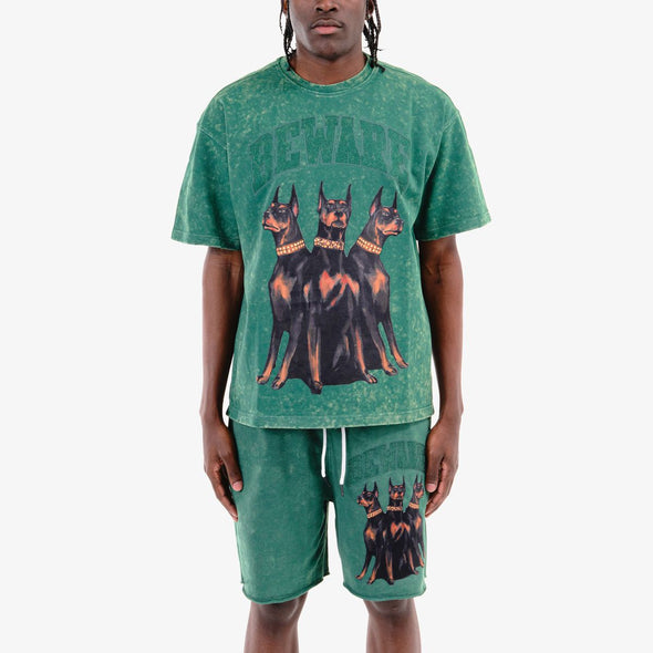 Copper Rivet Beware Oversized Tee (Forest)