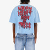 Copper Rivet Lips Oversized Croptop Tee (Sky Blue)