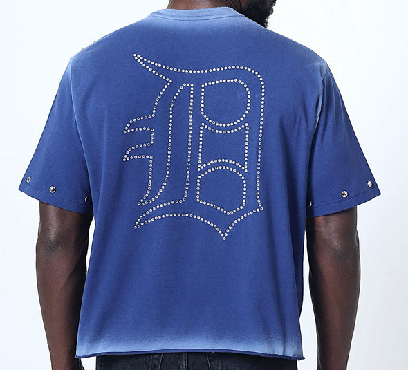 SD Sport Detroit Cropeed Rhinestone Tee