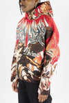 Rebel Minds Rhine Stone Heaven Tapestry Crop Hoodie (Red)