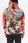 Rebel Minds Rhine Stone Heaven Tapestry Crop Hoodie (Red)
