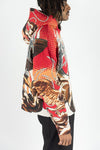 Rebel Minds Rhine Stone Heaven Tapestry Crop Hoodie (Red)