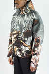 Rebel Minds Rhine Stone Heaven Tapestry Crop Hoodie (Charcoal)
