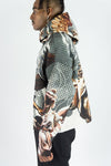 Rebel Minds Rhine Stone Heaven Tapestry Crop Hoodie (Charcoal)