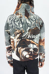 Rebel Minds Rhine Stone Heaven Tapestry Crop Hoodie (Charcoal)