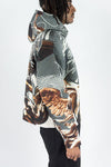 Rebel Minds Rhine Stone Heaven Tapestry Crop Hoodie (Charcoal)