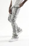 Taker Stretch Multi Patch Stacked Jean (Grey)