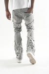 Taker Stretch Multi Patch Stacked Jean (Grey)