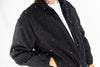 R3bel Rose Gloss Jet Black Stone Padded Bomber Jacket (Black)