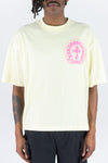 Rebel Minds Cross Rhinestone Crop Tee (Cream)