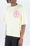 Rebel Minds Cross Rhinestone Crop Tee (Cream)