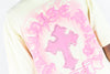 Rebel Minds Cross Rhinestone Crop Tee (Cream)