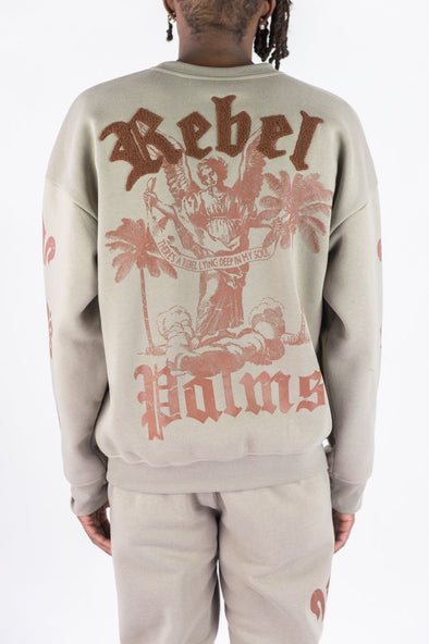 Rebel Minds Palms Crewneck (Taupe)
