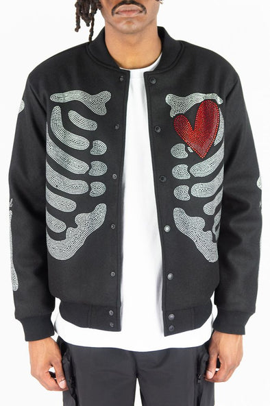 Rebel Minds Rhime Stone Varcity Jacket