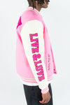 Rebel Minds Live and Love Melton Varcity Jacket (Pink)