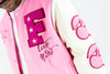 Rebel Minds Live and Love Melton Varcity Jacket (Pink)
