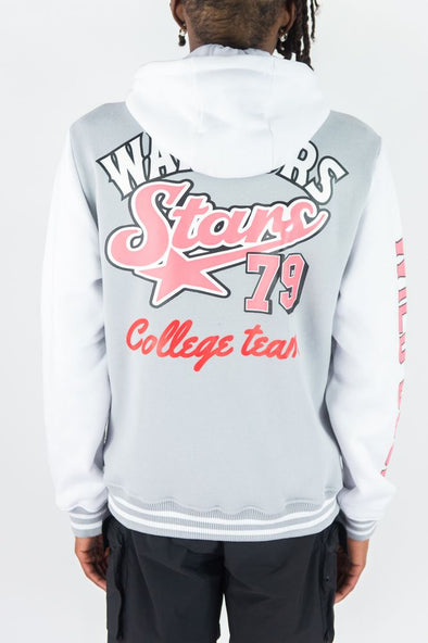 Rebel Minds Worriors Fleece Varsity Jacket (Grey)
