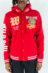 Rebel Minds Wild Soul Fleece Varsity Jacket (Red)