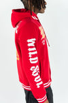 Rebel Minds Wild Soul Fleece Varsity Jacket (Red)