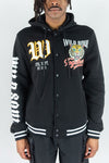 Rebel Minds Wild Soul Fleece Varsity Jacket (Black)