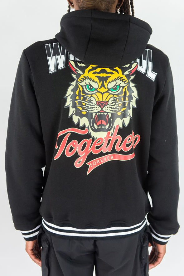 Rebel Minds Wild Soul Fleece Varsity Jacket (Black)